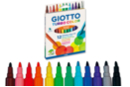 Feutres Giotto Turbo Color - 1 pochette de 12 feutres - Feutres pointes moyennes 08101 - 10doigts.fr