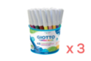 Feutres GIOTTO Turbo Maxi - 3 pots (144 feutres) - Feutres pointes larges : pour des coloriages éclatants et des aplats parfaits 01633 - 10doigts.fr