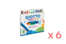 Feutres GIOTTO Turbo Maxi -  6 boites (72 feutres) - Feutres pointes larges : pour des coloriages éclatants et des aplats parfaits 11589 - 10doigts.fr