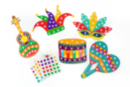 Formes Carnaval + gommettes - 5 formes - Kits créatifs Carnaval - Activités manuelles et de bricolage pour Carnaval - 10doigts.fr