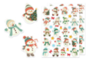 Gommettes bonhommes de neige - 1 set (2 planches) - Gommettes de Noël : autocollants et stickers créatifs pour enfants - 10doigts.fr