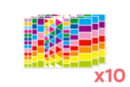 Gommettes mix géométriques - 10 sets (3270 gommettes) - Gommettes carrées pour vos activités créatives avec les enfants 18084 - 10doigts.fr