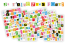 Gommettes Lettres de Magazine - 6 planches (420 gommettes) - Gommettes Alphabet, messages - 10doigts.fr