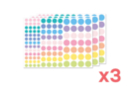 Gommettes rondes Pastel - 3 sets (1044 gommettes) - Gommettes rondes : l'essentiel du graphisme et de l'éveil créatif 17025 - 10doigts.fr