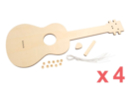 Guitares décoratives en bois à monter - 4 pièces - Jeux et Jouets en bois - 10doigts.fr