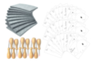 Super Pack de poinçonnage : 10 tapis de piquage en feutre 18 x 12.5 cm + 12 outils de piquages (ref 10452x3) + 30 cartes à poinçonner (ref 46044) - Kits carteries - 10doigts.fr