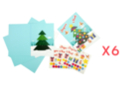 Kit cartes sapin de Noël + gommettes - 6 sets (24 cartes) - Cartes de voeux 56135 - 10doigts.fr