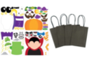 Kit créatif Halloween : 4 sacs kraft noir + gommettes - Sacs à bonbons Halloween 52654 - 10doigts.fr