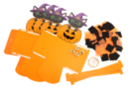 Kit paniers chat citrouille à monter - 4 pièces - Sacs à bonbons Halloween 58036 - 10doigts.fr
