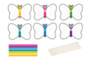 Kit papillons à tisser + tiges en bois - 1 kit (6 pièces) - Kits clés en main - 10doigts.fr