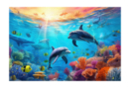 Kit diamond painting, Dauphins, 50 x 40 cm - Diamond Painting : Kit complet 57781 - 10doigts.fr