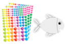 Kit gommettes : 6 poissons + 6 planches de gommettes - Kits créatifs gommettes 42110 - 10doigts.fr