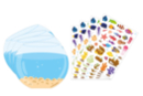 Kit mini mondes gommettes Aquarium - 4 pièces - Kits créatifs avec gommettes : le plein d’idées pour les petits artistes 58556 - 10doigts.fr