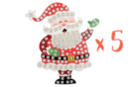 Suspension Père Noël avec mosaïques - Lot de 5 - Kits clés en main 27909 - 10doigts.fr