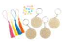 Kit porte-clés Mandalas en bois - 4 porte-clés - Porte-clés 56128 - 10doigts.fr