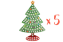 Suspension Sapin avec mosaïques - Lot de 5 - Activités de Noël en kit 27904 - 10doigts.fr