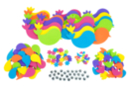 Kit stickers oiseaux - 30 oiseaux + yeux mobiles - Stickers en mousse - 10doigts.fr