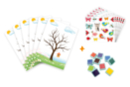 Kit tableaux arbres empreintes + encreurs - 6 tableaux - Kits éducatifs - 10doigts.fr