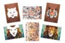 Kit 2 tableaux gommettes au numéro : Tigre et Lion - Kits créatifs avec gommettes : le plein d’idées pour les petits artistes 59718 - 10doigts.fr