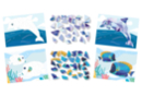 Kit tableaux stickers au numéro A5 animaux marins - 2 pcs - Kits animaux et nature : créez votre propre univers sauvage 59722 - 10doigts.fr
