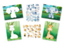 Kit tableaux stickers au numéro A5 éléphant et girafe - 2 pcs - Kits animaux et nature : créez votre propre univers sauvage 59728 - 10doigts.fr