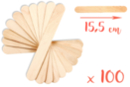 Maxi bâtons d'esquimaux en bois (15,5 cm x 1,8 cm) - Lot de 100 - Bâtonnets, tiges, languettes 05025 - 10doigts.fr