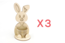 Lapin de Pâques et panier en bois - 3 pièces - Supports de Pâques à décorer 56575 - 10doigts.fr