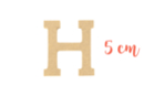 Lettre en bois médium : H - Déco en bois brut 15010 - 10doigts.fr