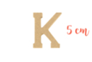 Lettre en bois médium : K - Motifs bruts 15013 - 10doigts.fr