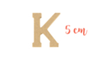 Lettre en bois médium : K - Déco en bois brut 15013 - 10doigts.fr