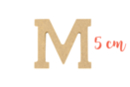Lettre en bois médium : M - Déco en bois brut 15015 - 10doigts.fr