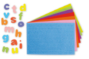 Lettres adhésives en caoutchouc - 7 planches couleurs classiques - Gommettes Alphabet, messages - 10doigts.fr