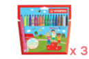 PROMO : Stabilo Trio pointes fines (0.7 mm) - 54 feutres (3 boites de 18 feutres) - Feutres pointes fines : la précision pour le dessin et l'écriture 59229 - 10doigts.fr