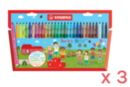 PROMO : Stabilo Trio pointes fines (0.7 mm) - 90 feutres (3 boites de 30 feutres) - Feutres pointes fines : la précision pour le dessin et l'écriture 59231 - 10doigts.fr