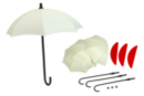 Lot de 3 parapluies porte-clés à décorer - Plastique Opaque - 10doigts.fr