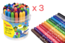 Lot de 3 pots de 48 feutres grosses pointes JOVI - 144 feutres - Feutres pointes larges 33162 - 10doigts.fr