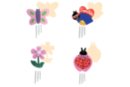 Kit carillons  - 4 formes assorties : papillon, abeille, coccinelle, fleur - Mobiles en bois 38351 - 10doigts.fr