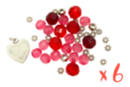 Lot de 6 kits bracelest perles à facette roses - Bijoux, bracelets, colliers 34165 - 10doigts.fr