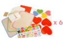 Tableaux cœurs calin en carte - 6 sets (24 pièces) - Kits fête des parents 58505 - 10doigts.fr