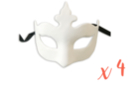 Masque vénitien forme "couronne" - Lot de 4  - Mardi gras, carnaval 13810 - 10doigts.fr