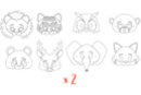 Masques animaux - Lot de 2 sets de 8 - Masques 29701 - 10doigts.fr