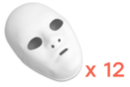 Masques blancs, taille adulte - 12 pièces - Masques Créatifs 55528 - 10doigts.fr