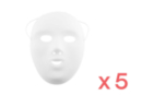 Masques blancs, taille enfant - 5 pièces - Masques Créatifs - 10doigts.fr