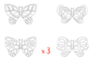 Masques papillons - Lot de 3 sets de 4  - Mardi gras, carnaval 12845 - 10doigts.fr
