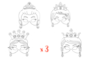 Masques princesses - Lot de 3 sets de 4 - Masques 12809 - 10doigts.fr