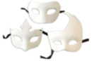 Masques vénitiens en papier blanc - 3 modèles - Mardi gras, carnaval 13892 - 10doigts.fr