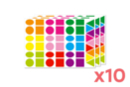 Maxi gommettes géométriques - 10 sets (1350 gommettes) - Gommettes formes assorties 17048 - 10doigts.fr