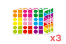 Maxi gommettes géométriques - 3 sets (405 gommettes) - Gommettes formes assorties 17046 - 10doigts.fr