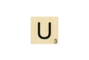 Maxi lettre de scrabble U - Lettres en bois 41120 - 10doigts.fr