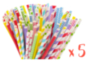 Pailles en carton - Set de 500 - Vaisselle jetable et réutilisable - 10doigts.fr